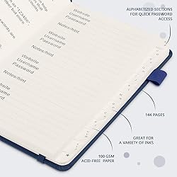 JUBTIC Password Keeper Book with Alphabetical