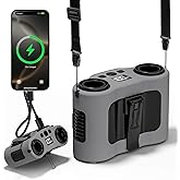 Portable Waist Fan, Dual-Sided Clip on Belt Waist Fan, 5 Speeds 16000RPM, MAX 40H Work Time, 20000mAh Rechargeable Wearable Personal Hands-Free Neck Fan for Outdoor, Hiking, Jobsite, Fishing, Gray