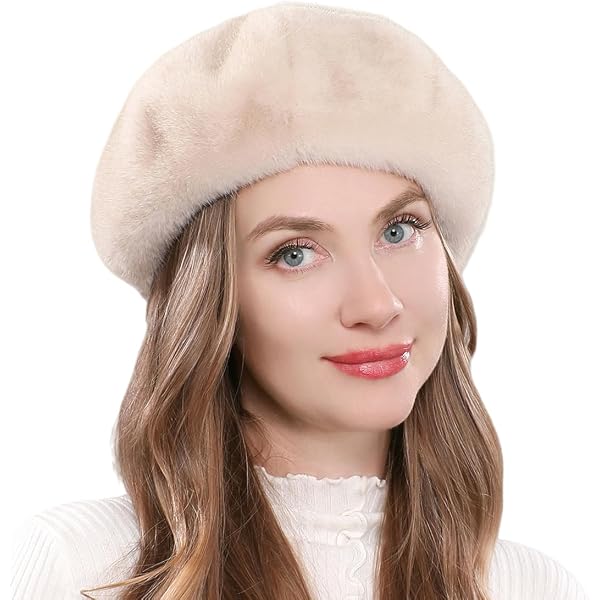 Amazon.com: Winter Faux Fur Furry Beret Hats Warm Fluffy  display picture 1