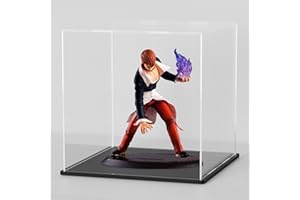 SVENJBB Acrylic Display Case, 7x7x7 Inch Acrylic Boxes for Display, Clear Display Cases with Matte Black Base and Lid for Collectibles