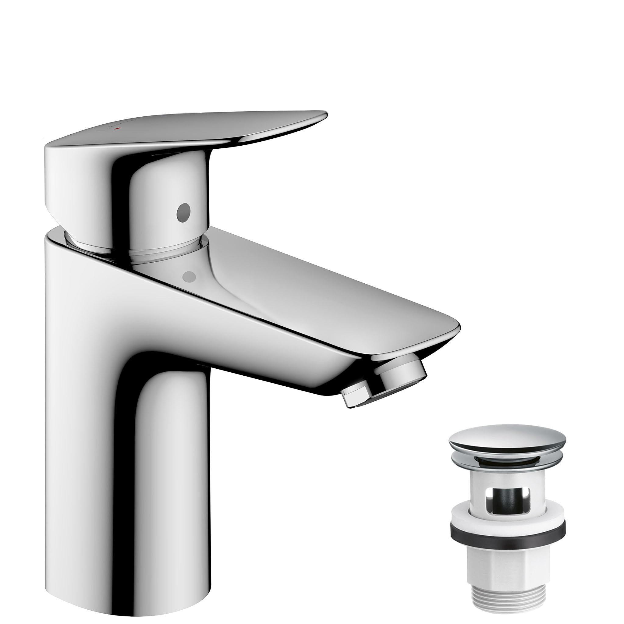 hansgrohe Logis basin mixer tap 100 with push open waste, chrome 71107000