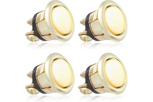 RANERVZ 4pcs Gold Lighted Doorbell Button Replacement Pack, LED Door Bell Push Buttons Switch Replacements Kit Hardware Home Garage Wall Front Doors Easy To Install, Yellow Light