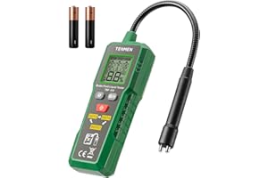 TESMEN TBF-300 Brake Fluid Tester with 8.5-Inch Corrosion Resistance Gooseneck Probe, Testing for DOT3, DOT4, DOT5.1, Brake Fluid Tester Pen with Light, Data Hold, Backlight Alarm for Auto Care-Green