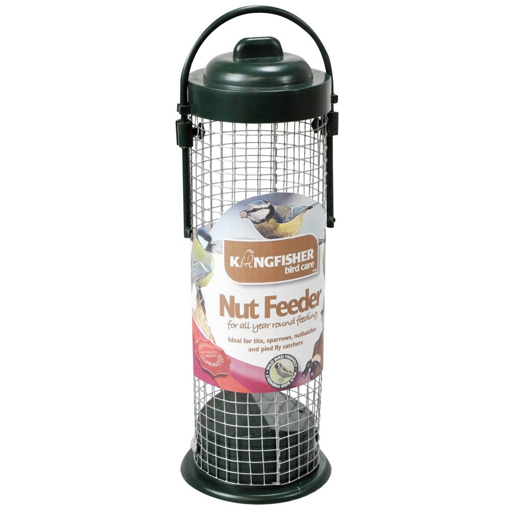 Kingfisher BF027 Green Standard Bird Nut Feeder, Transparent, 7.6x8.5x28 cm