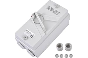 ALLWIN 63A 2-Pole Enclosed Safety Disconnect Switch, 440V Universal Motor Disconnect Switch with ON/Off Sign, IP66 Waterproof for Generator, Welder, Boat, Outdoor Industrial Use