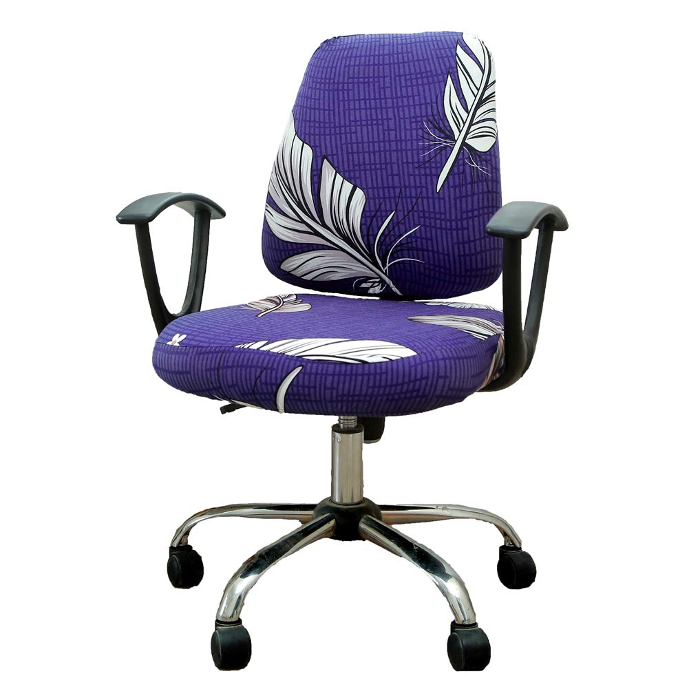 wonderfulwu Stretch Chair Covers Spandex Office Computer Chair Cover Removable Washable Rotate Swivel Chair Protective Covers