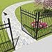 XCEL - Black Steel Anti-Rust Fence Gate - Flat End Pickets - 4ft W x 5ft H - Easy Installation Kit, for Residential, Outdoor, Yard, Patio, Entry Way, on Soil or Concrete, 3-Rail Metal Gate