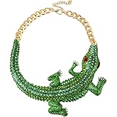 Ximimark 1 pcs Halloween Exaggerated Large Crocodile Necklace Animal Design Party Jewelry Gift For Women