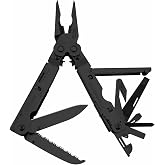 SOG Multi-Tool Pliers PowerAssist Pocket Knife with 16 Lightweight Specialty Tools and EDC Sheath (B66N-CP), Black