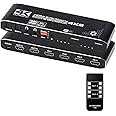 HDMI Matrix 4x2, 4K HDMI Matrix Switch 4 in 2 Out Switcher Splitter Box with EDID Extractor and IR Remote Control, Support Ultra 4K HDR,4Kx2K@60Hz, 3D, 1080P，HDMI 2.0b, HDCP 2.2