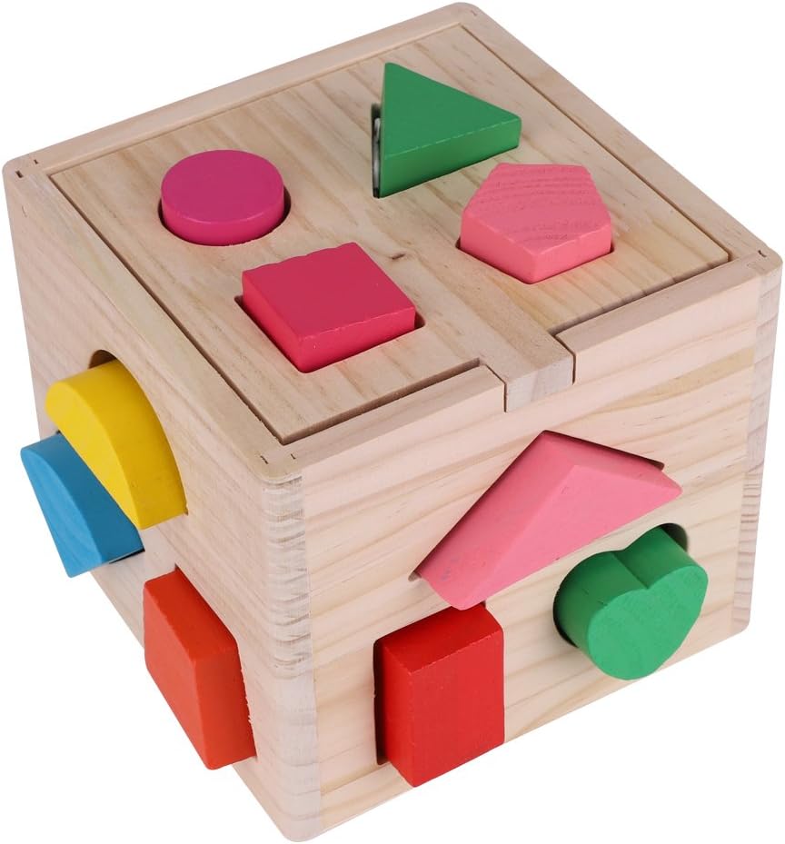 Sorting Cube Intellectual 13 Holes Shape Box Kids Baby Educational Toys Colorful Wooden Geometry Puzzle Building Block - Image 3