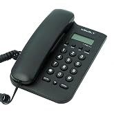 Corded Basic Landline Phone, TelPal FSK/DTMF Simple Caller ID Telephone with LCD Incoming Call Number Display, Small Desk/Wall Mountable Analog Phone for Home Office (Black)