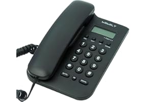 Corded Basic Landline Phone, TelPal FSK/DTMF Simple Caller ID Telephone with LCD Incoming Call Number Display, Small Desk/Wall Mountable Analog Phone for Home Office (Black)