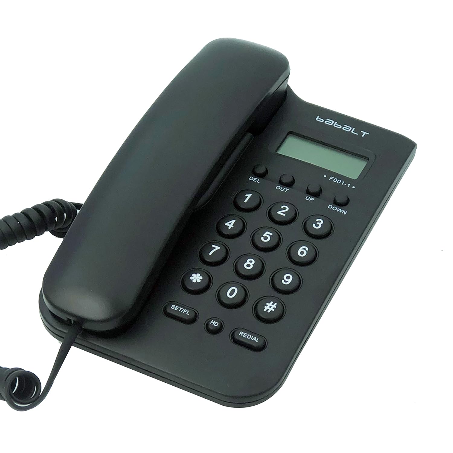 Photo 1 of Corded Basic Landline Phone, TelPal FSK/DTMF Simple Caller ID Telephone with LCD Incoming Call Number Display, Small Desk/Wall Mountable Analog Phone for Home Office (Black)
