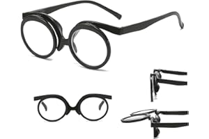Makeup Glasses, Women Magnifying Flip Down Make up Eyeglasses, Plastic Magnifying Eyeglasses with Spring Hinge, for Women