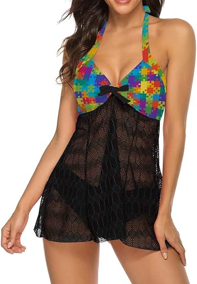 Rompecabezas Rectángulo Esquema Resumen Rompecabezas Halter Bikini para