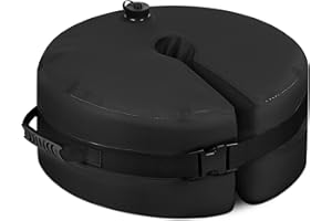 RHINO BASEMATE BaseMate Round Umbrella Base Weight with Side Slot Opening, Black - Base Weight Water Bag for Umbrella Stand Cantilever Base
