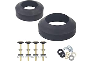 HYIJIAQI Universal Toilet Tank to Bowl Gasket Repair kit,2 Pcs Gasket and 4 Sets 3.15-in Brass Plated Heavy Duty Rustproof Bolt Hardware Kits Fits Most 2-Inch 2.5-Inch Flush Valve Opening 2-Piece Toilet Tanks