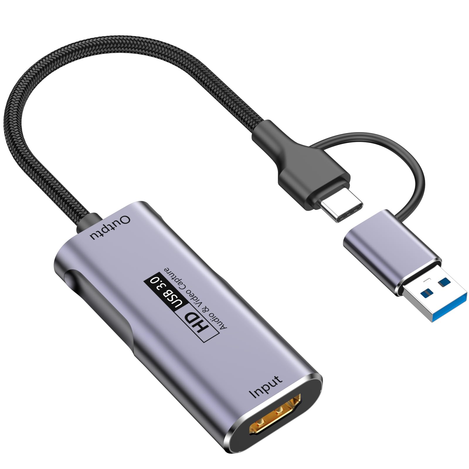 Photo 1 of [Apple MFi Certified] USB C Video Capture Adapter with HDMI to USB A + Type C 1080P HD 60fps Record Video Audio Game MS2130 for iPhone 16 15 iPad VR Switch PS4/5 Live Broadcast Streaming Capture