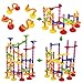 BATTOP Marble Run Railway Toy Marble Run Coaster Railway Construction Child Building Blocks DIY Game for Over 4 Years Old Kids