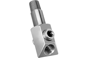 Luocute Oil Pressure Sensor Adapter, 1/8 27 NPT Thread Stainless Steel Adapter with 45 and 90 Degree Female Ports for Small B