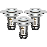 Hibbent 3 PCS Upgraded 3 in 1 Bathroom Sink Drain Strainer, Pop Up Stopper | Universal Sink Plug, Removable Stainless Steel Filter Basket Hair Catcher, Fit 1.1''-2.36'' Basin, Brass Bullet Core, Chrome