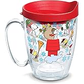 Tervis Peanuts Christmas Collage Made in USA Double Walled Insulated Tumbler Travel Cup Keeps Drinks Cold & Hot, 16oz Mug, Classic