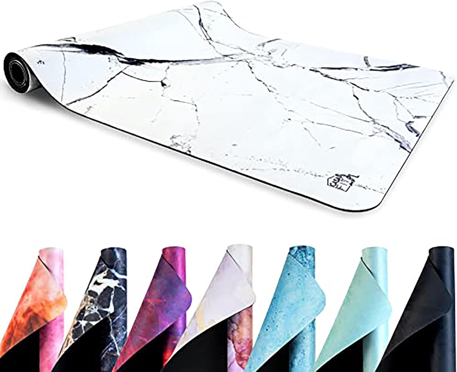 CASAFIT Premium Yoga Mat - Non-Slip, Thick & Durable for Yoga, Pilates & Gymnastics, White Marble