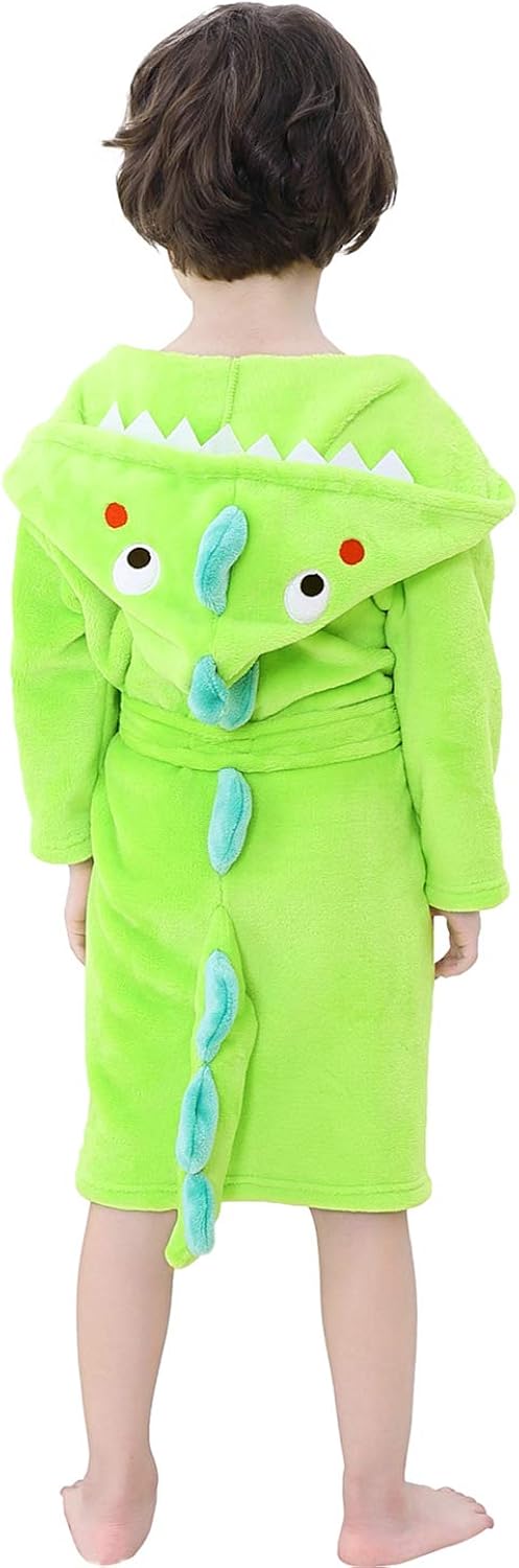 Boys' Girls' Hooded Bathrobe Soft Animal Plush Robe Kids Sleepwear Dressing Gown Gift: Clothing