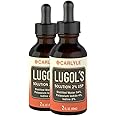 Lugols Iodine 2 Percent 2 fl oz Twin Pack | Potassium Iodide and Iodine Solution 2% Liquid Drops | by Carlyle