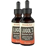 Lugols Iodine 2 Percent 2 fl oz Twin Pack | Potassium Iodide and Iodine Solution 2% Liquid Drops | by Carlyle