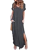 HUSKARY Women's Summer Maxi Dress Casual Loose
