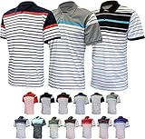 Enimay Men's Big and Tall Striped Polo Shirt Casual Short Sleeve Dress Shirt