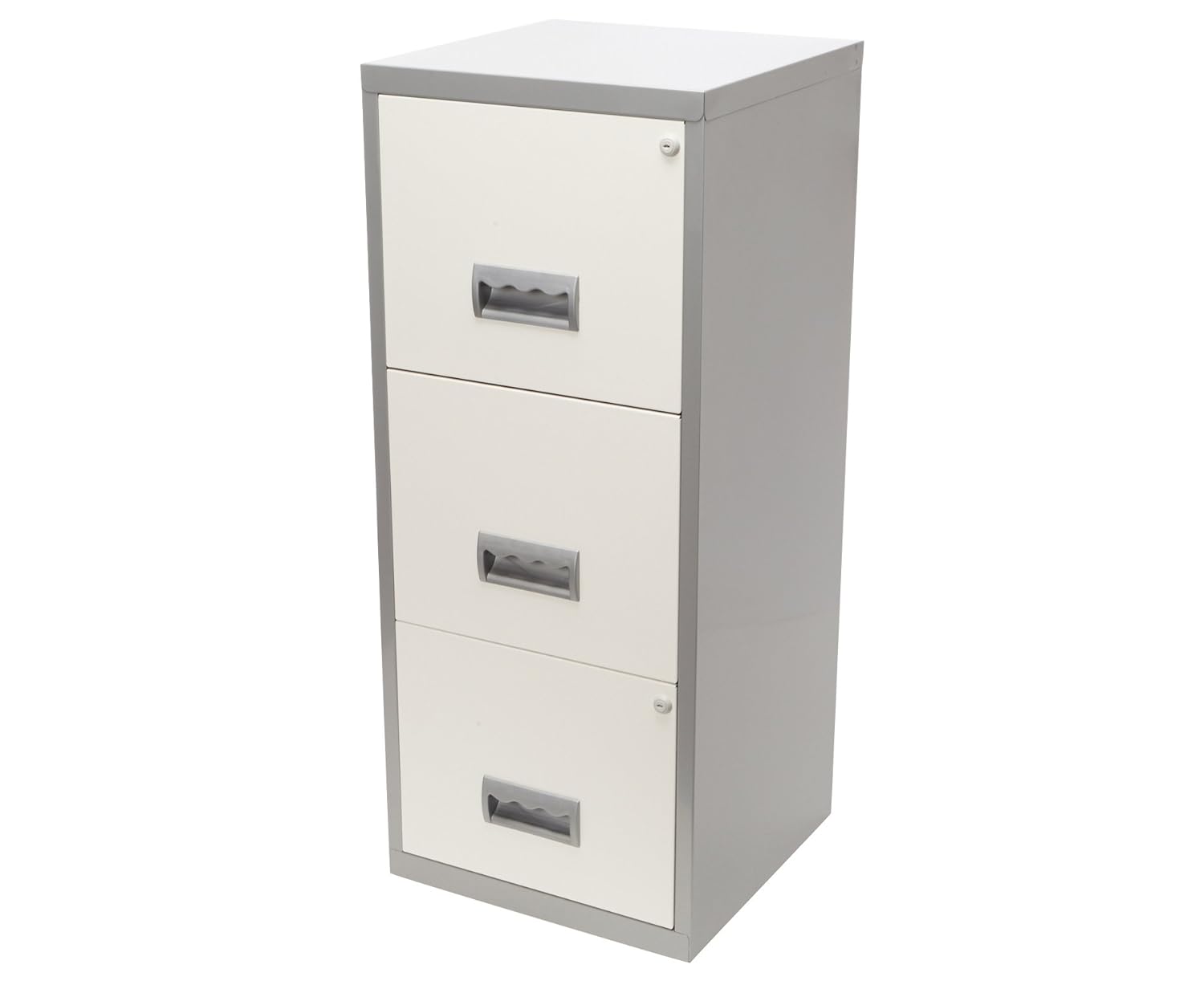 Pierre Henry A4 3 Drawer Maxi Filing Silver and White Color