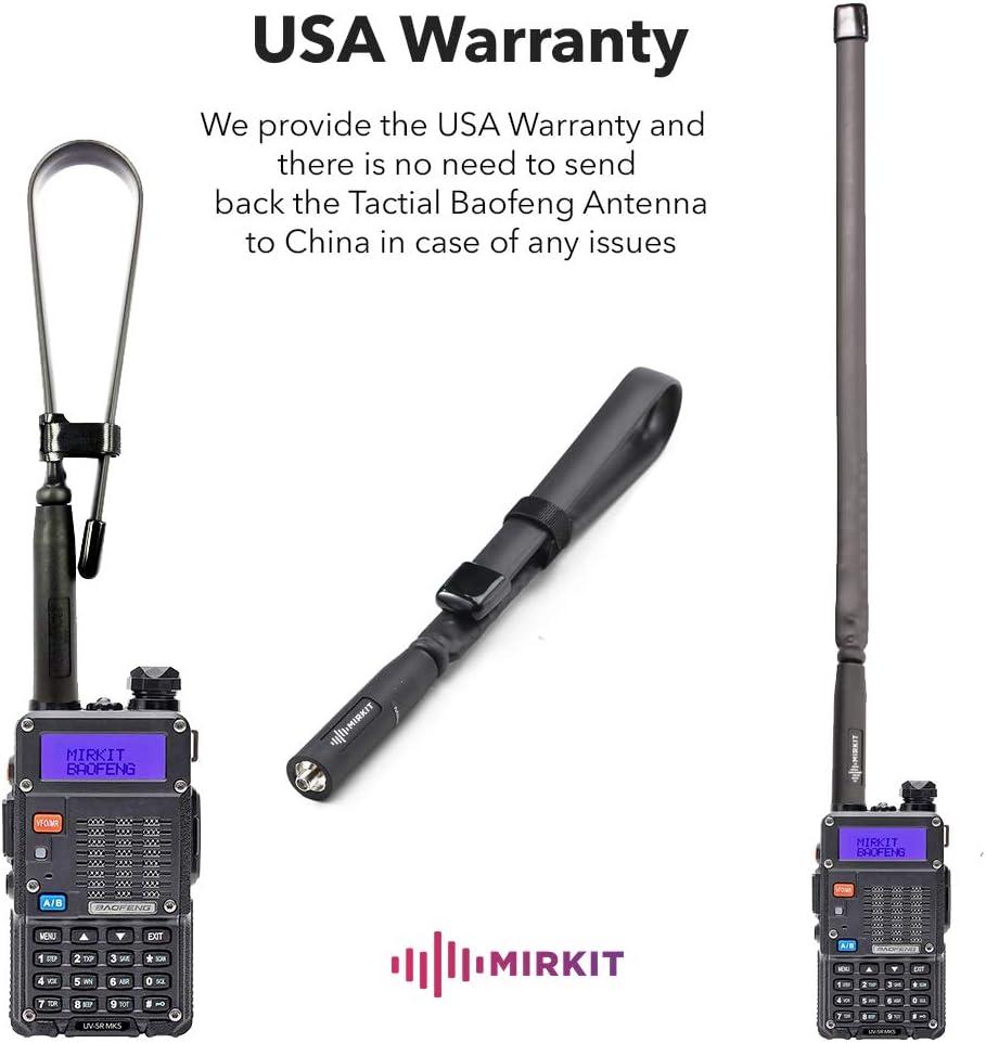 Mirkit Foldable Tactical Antenna 18.7 inch with SMA-Female Connector, Dual Band VHF/UHF (136-174MHz, 400-520MHz) for: UV-5R, UV-82, BF-F8HP, UV-5R V2+ Plus, BF-F9 V2+ Two Way Radios: Home Audio & Theater