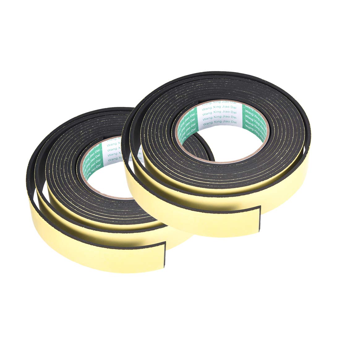sourcing map Sealing Foam Tape 30mm Wide 3mm Thick 4m/13ft Long, Self Adhesive Weather Strip for Window Door Insulation, Pack of 2