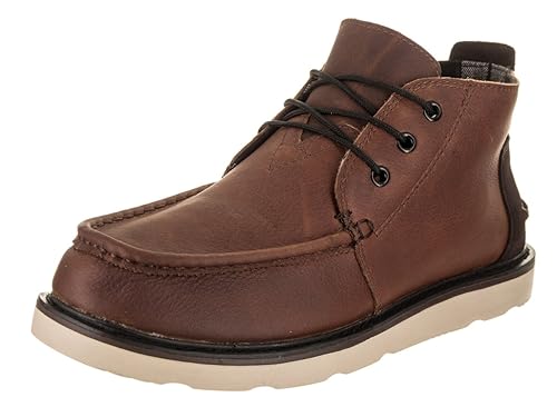 toms waterproof brown pull up leather men's chukka boots