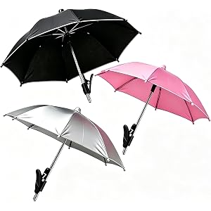 3 Pack Phone Umbrella Sun Shade with Adjustable Clip, Portable Cell Phone Sunscreen Glare Shield Rainproof Mini Umbrella for