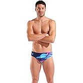 Arena Mens Arena Feel Men's Bloom Swim Briefs Comfortable Stretchy Bathing Suit for Pool Beach