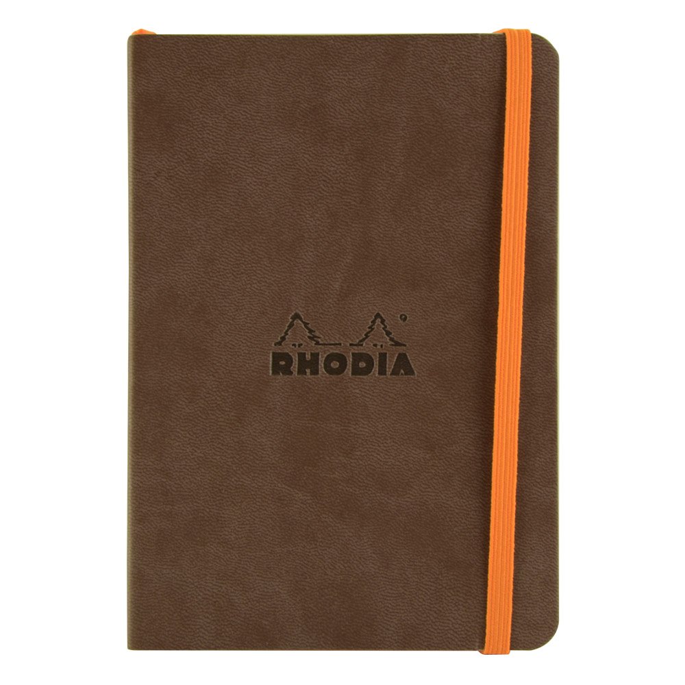 RHODIA 117353C - Chocolate Soft Notebook - A6 - Dotted Dot - 144 pages - Ivory Clairefontaine Paper 90 g/m - Bookmark, Elastic Closure - Faux Leather Cover - Rhodiarama Collection โ image 1