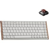 Keychron K3 Ultra 8K Wireless Mechanical Keyboard, 75% Low Profile - White | 2.4 GHz/Bluetooth/USB-C, ZMK Powered 550H Battery Life, Aluminum and Wood Frame, Hot-Swappable and RGB for Mac Windows Linux