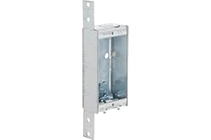 Hubbell-Raco 404 1-Inch Deep Switch Electrical Box, Welded with Side Stud Bracket, (1) 1/2-Inch End Knockout, (2) NMSC Cable 