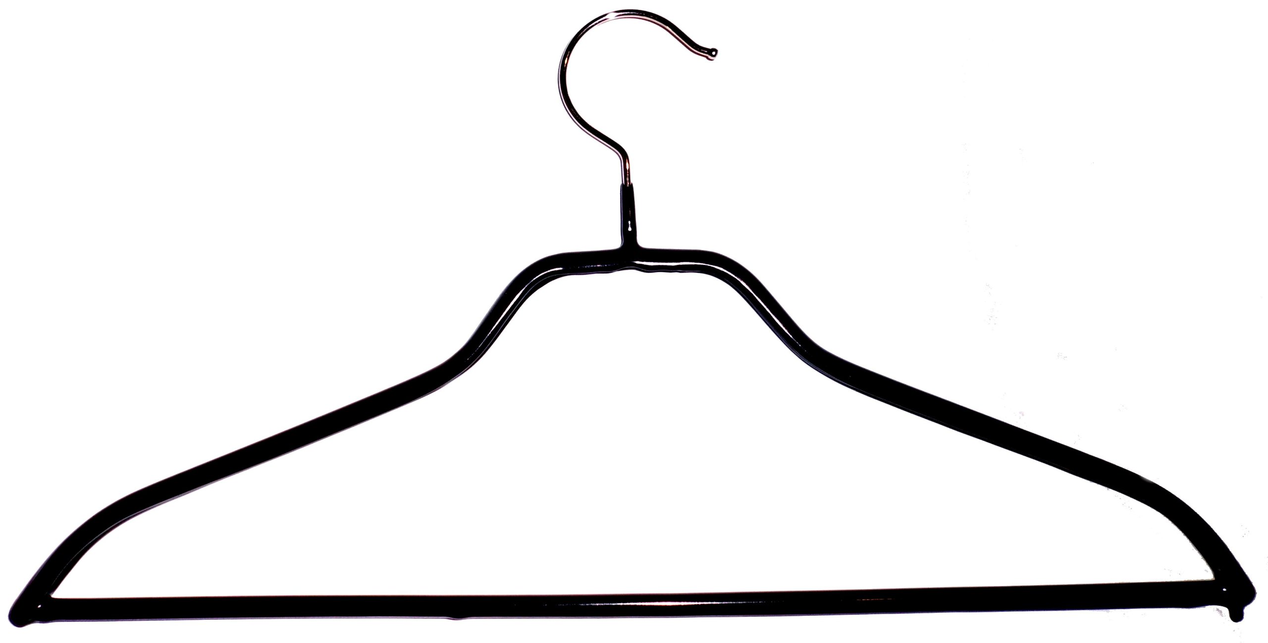 Hagspiel Metal Coat Hangers Pack of 5 Wire Hangers Black Coated with Bar