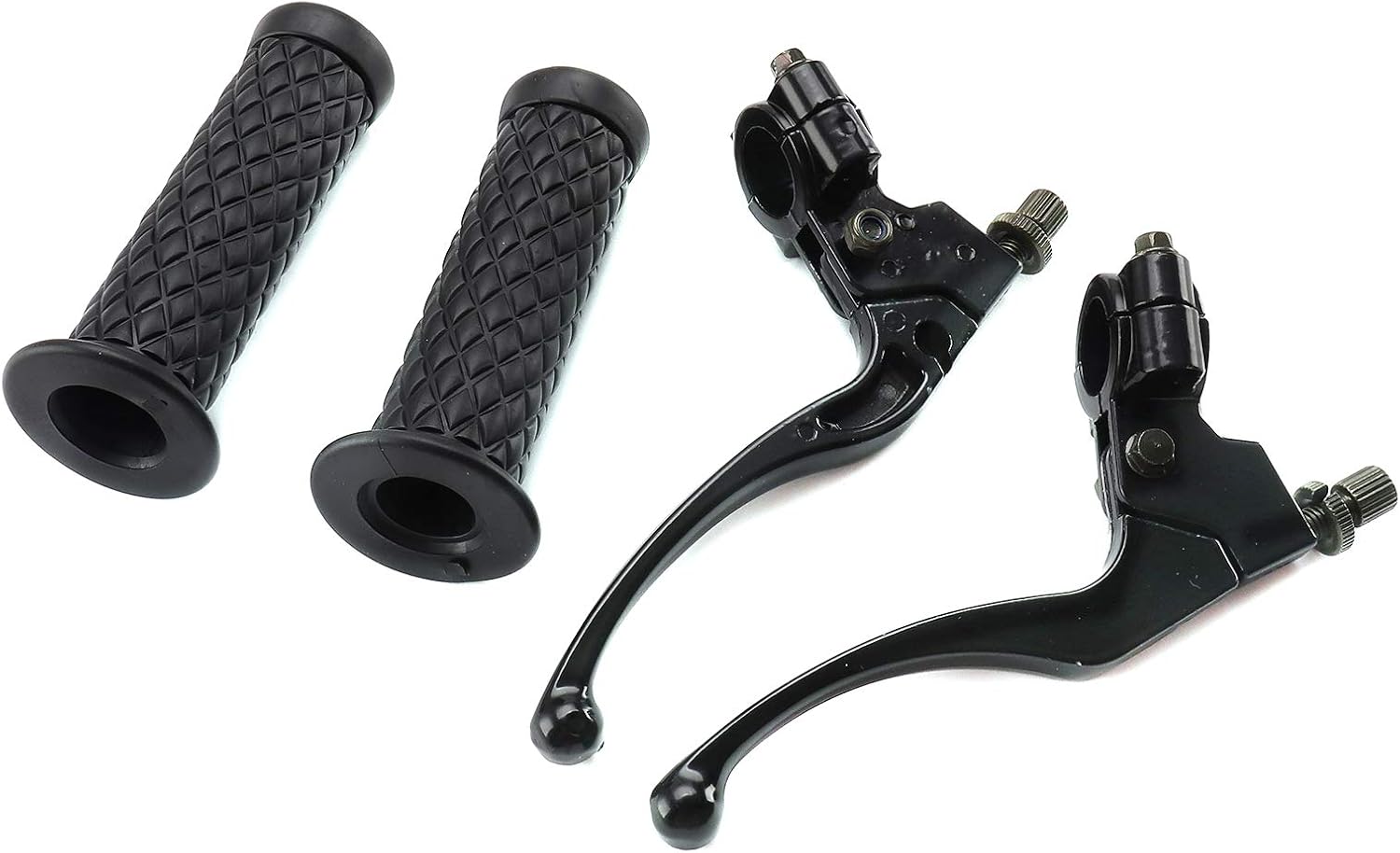 MOFANS 2Pcs 7/8" Black Folding Brake Lever and 2Pcs Handlebar Grip Fit for Compatible with ATV: Home Improvement