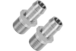 Set of 2 Pcs 1/2in NPT Male Thread to 5/8in Barb Connectors Heater Intake Manifold Hose Adapter Fittings Ensures Proper Hose 