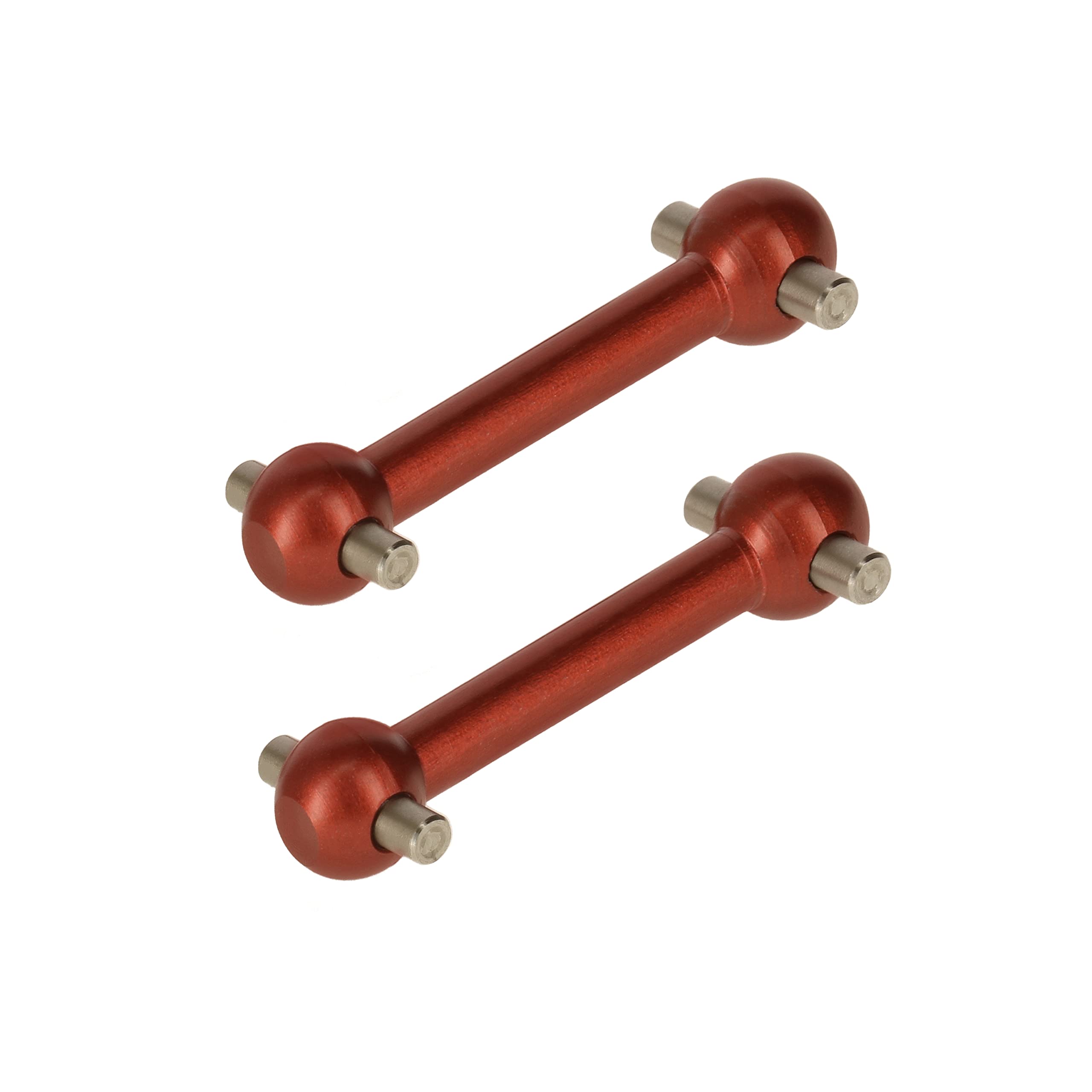 PrecisionGeek Red Anodised Aluminium Replacement Dog Bones for Tamiya TT01, TT01E & TT02 – 104 mm Alloy Drive Shafts, Ideal DIY RC Upgrades — image 1