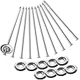 10 Sets Patio Rug Stakes 6 Inches Outdoor Stainless Steel RV Mat Stakes Rug Spikes Patio Ground Stakes for Garden Camp Rug Ou