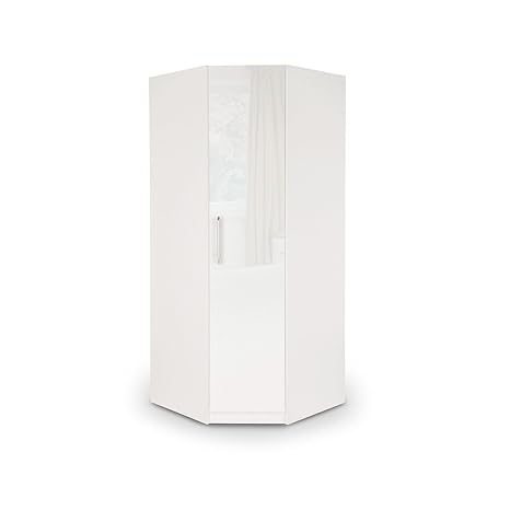 White Mirrored Or Oak Corner Wardrobe Modern Bedroom H 187 Cm W