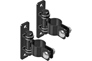 Insaga Gate Hinges Heavy Duty Carbon Steel Chain Link Fence Parts Electroplated Finish, Removable Bolts for Wall Mount, Fits 1-5/8'' Outer Diameter Pipes/Posts for Farm, Fence Gate (2Pack, Black)