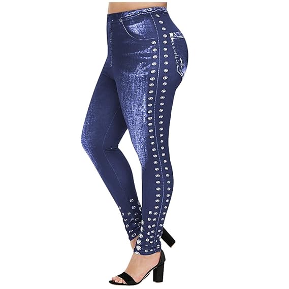 elastic waist jeggings plus size